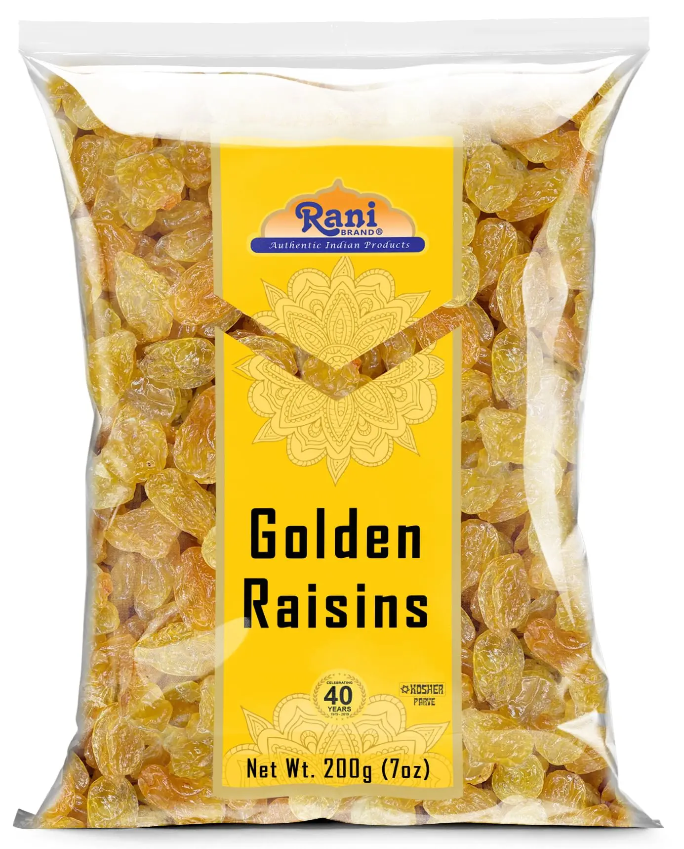 Rani Golden Raisins 7oz (200g) ~ All Natural | Gluten Friendly | NON-GMO | Kosher | Vegan | Product of USA