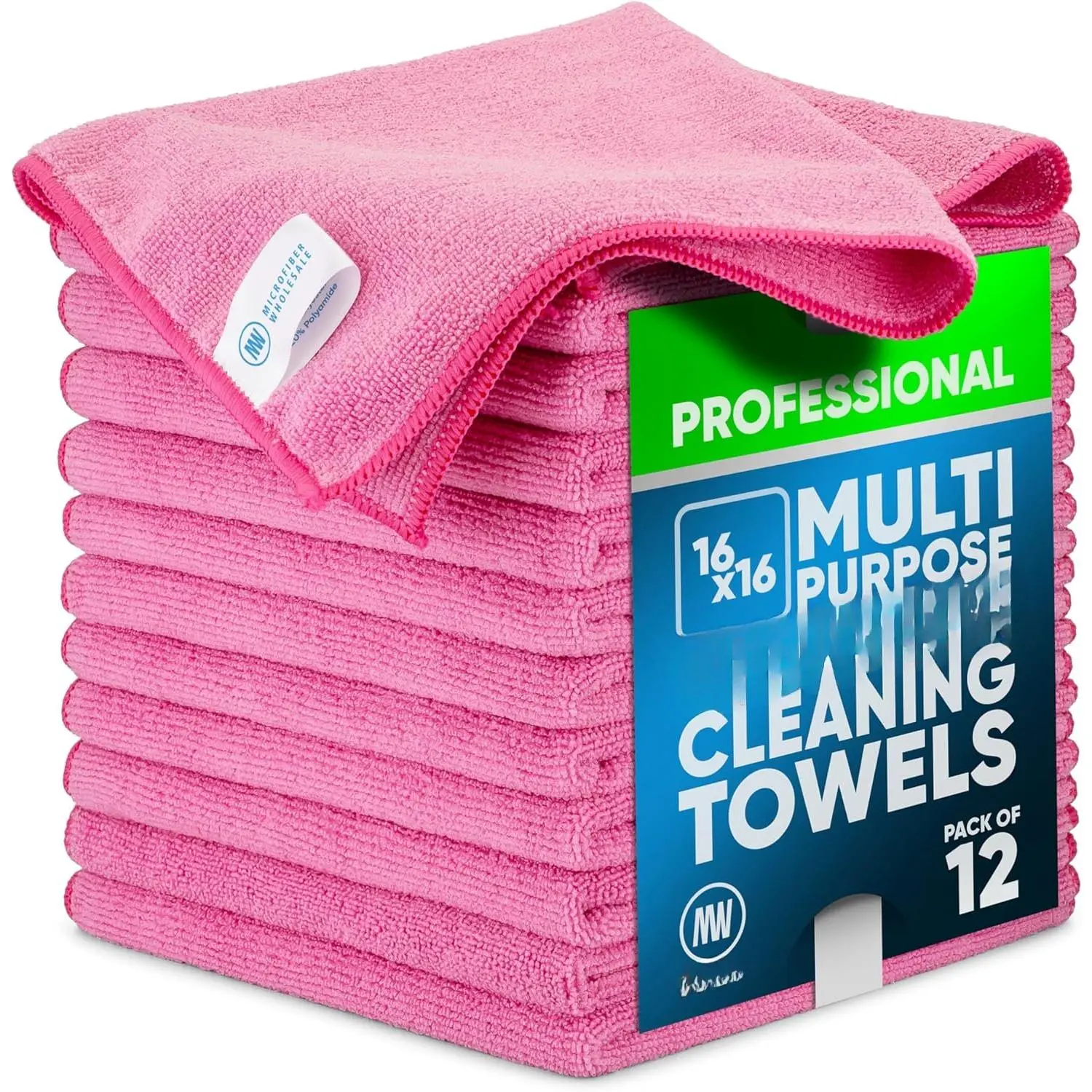 MW Pro  Cleaning Cloth |  | 12 Pack | 16" x 16" |  Purpose  Towels - Clean, Dust, Polish, Scrub, Absorbent