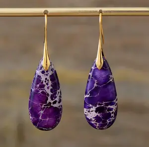Royal Vein Jasper Drop Earrings