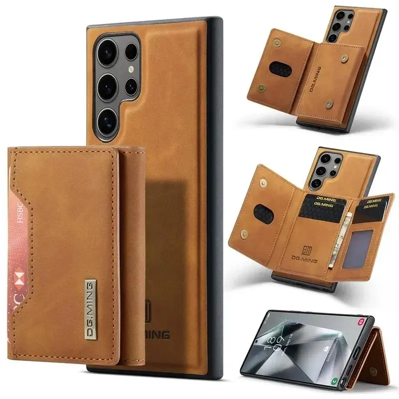 LUCY 2 in 1 Detachable Wallet Card Holder Phone Case for Samsung Galaxy S26 S25 Edge S24 S23 FE S22 Ultra S21 S20 Plus  Leather Cover
