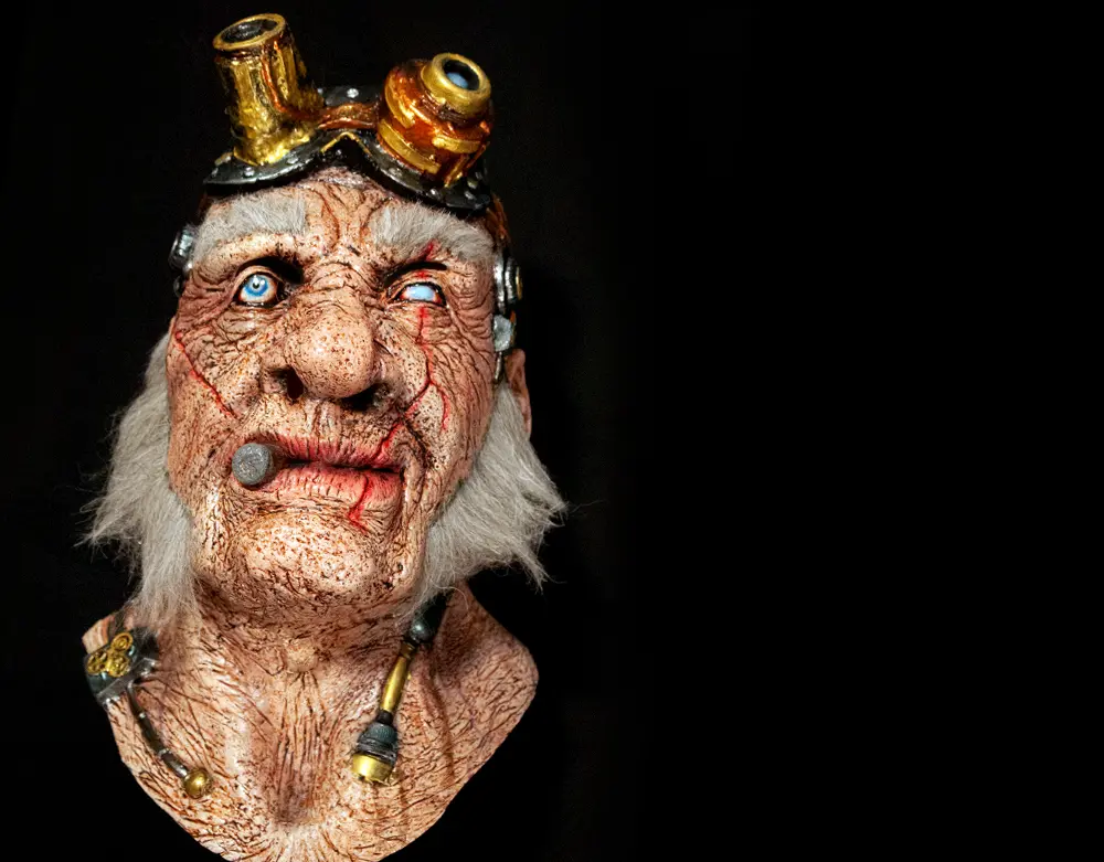 Lord Grimley's Manor - The Doctor Thaddeus Tinkers - Tinkers With the Dead- Latex Halloween Mask