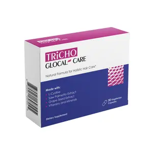 GlocalCare Tricho Hair Loss Prevention - Stimulates Hair Follicles with Saw Palmetto, Grape Seed Extract, L-Cystine, Biotin, Folate