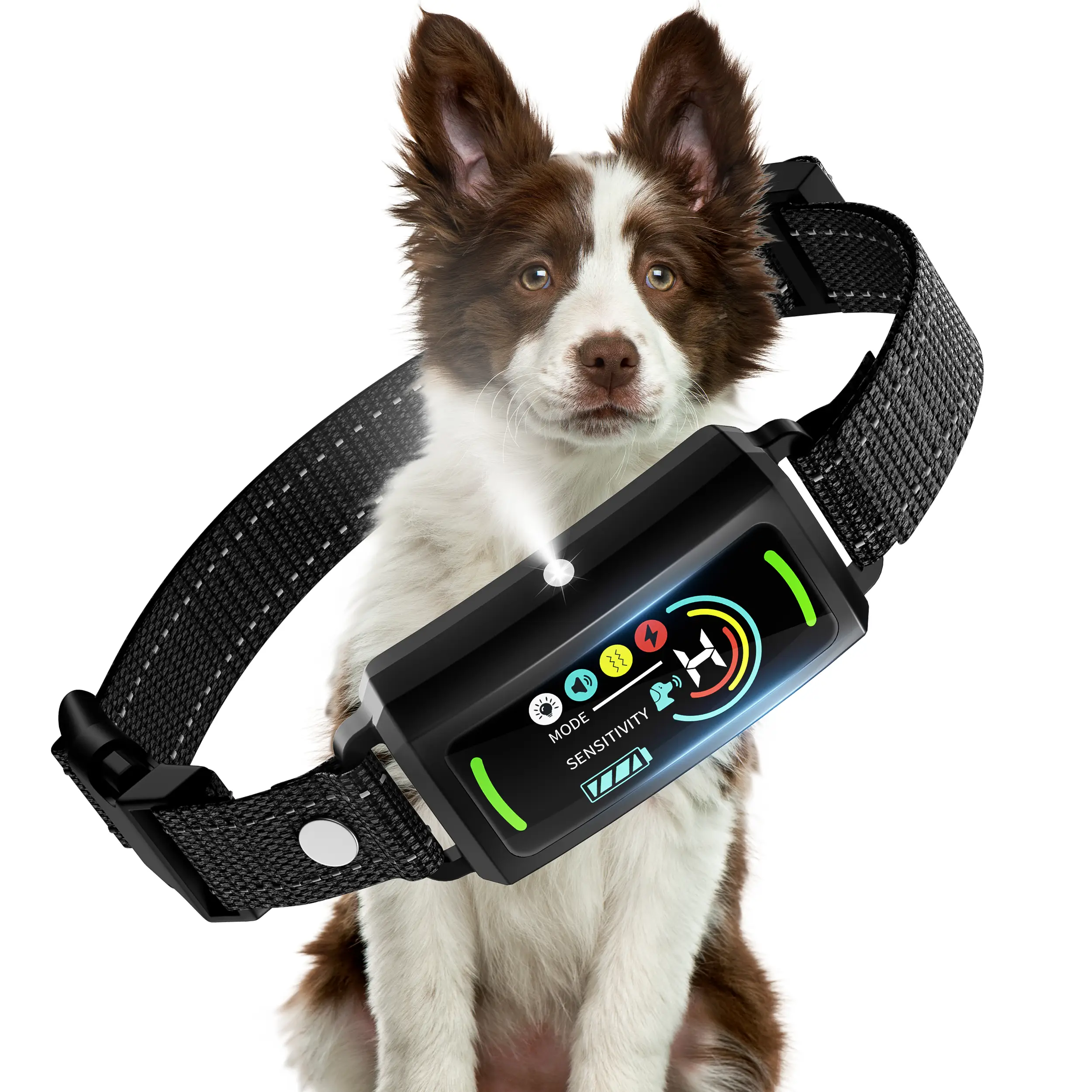 Petterm Dog Bark Collar, Rechargeable Smart, Anti Barking Collar with 7 Adjustable Automatic Sensitivity Beep Vibration, for Large Med Dog