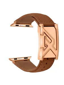 Fashionable Leather Watch Strap, Litchi-Pattern Texture, Smooth Silver Color Letter-Engraved Clasp, All Seasons Accessory, Fashionable Watch Accessories