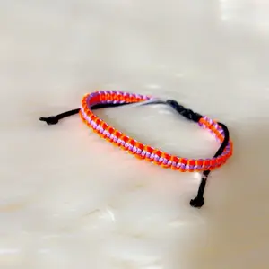 Minnelli Handmade Orange and Purple Beaded Bracelet - Crafted with Unique Orange and Purple Colors