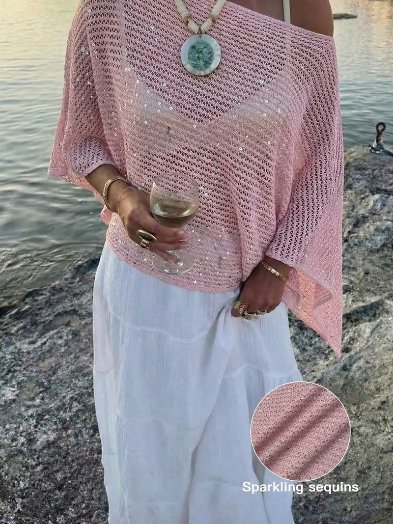 Knit shimmer top - TikTok Shop