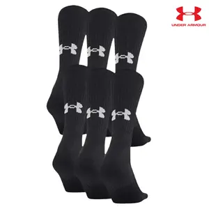 Under Armour Unisex Adult Training Cotton Crew Black Socks 6 Pairs Size Large Comfortable Fit Polyester for All Seasons and Daily Wear bellingham