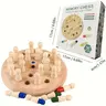 Educational Wooden Memory Chess Puzzle Accessory Set - 17cm Diameter, 4cm Height, 36-Piece Tabletop Game, Party Board Game, Kids Toys for Holidays, Brain Training