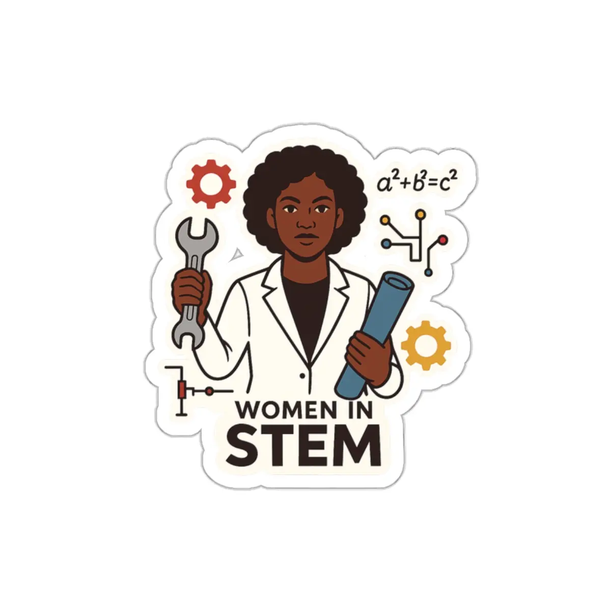 Empowering Women in STEM Die-Cut Stickers - Laptop Decals, Gift for STEM Enthusiasts, Women Empowerment, Science Stickers