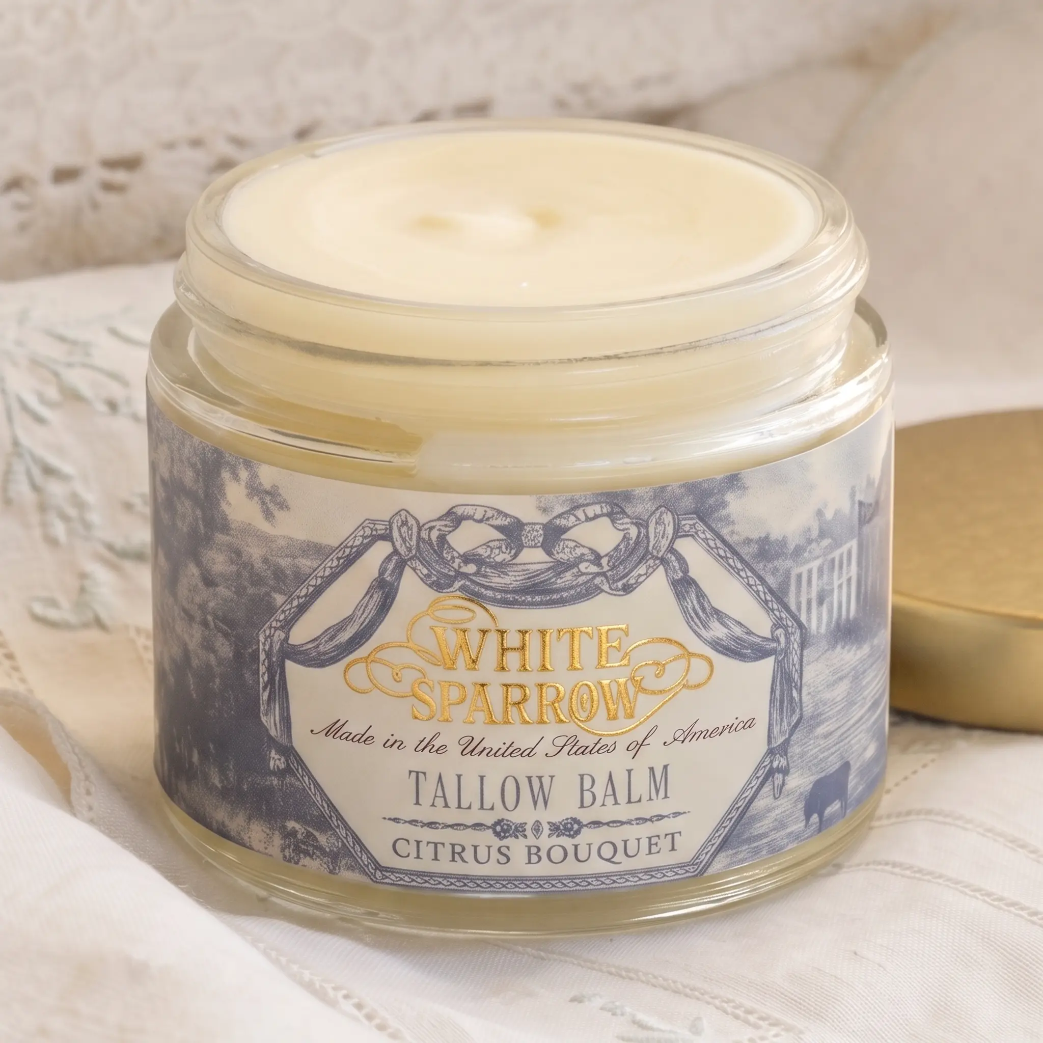 WHITE SPARROW's Tallow Balm - with Organic Olive Oil, Organic Honey, and Organic Essential Oils