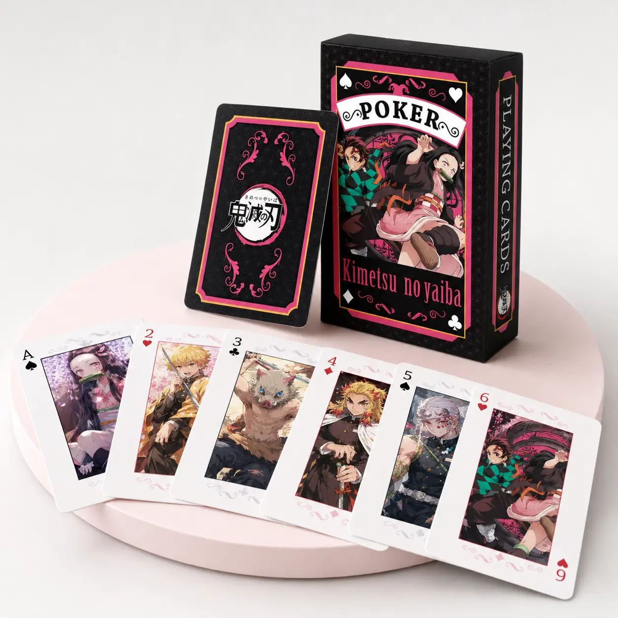 Demon Slayer Standard Playing Cards, 54-Card Kimetsu No Yaiba Inspired Poker Size Deck, Collectible Anime Fan Art Card Decks Gift, Card Collectors and Magicians Gift