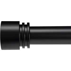 Black Extra Long Curtain Rods 240 Inches - Heavy Duty 1 Inch Adjustable Metal Drapery Rod for Large Windows, Sliding Doors, 5 Holders, Wall & Ceiling Mount, Easy Installation, Modern Design