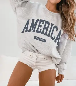 America Sweatshirt EST 1776 Faded Vintage Style Aesthetic USA Crewneck Trendy Varsity Style America Crewneck July 4th Unisex Sweatshirt
