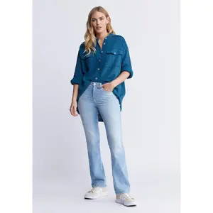 Queen Women's Mid Rise Bootcut Jeans, Vintage And Veined - BL15872