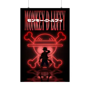 Custom Fan-Made Monkey D. Luffy One Piece Poster 24"x36", Anime Wall Art, Matte Finish, Gaming Room Decor, Bedroom Dorm Poster