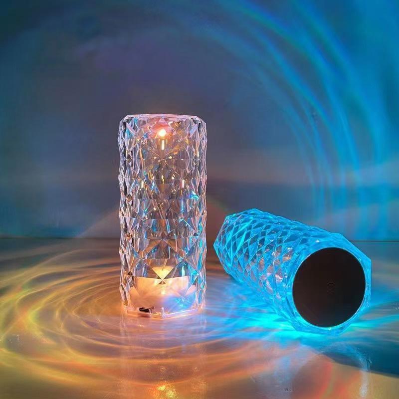 BEIJIALY Rechargeable Mushroom Lamp – Crystal LED Table Lamp With RGB Colors, Remote Control & Cordless Design (Jellyfish Effect, 16 Color Options)
