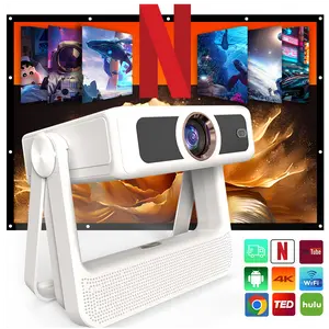 XBJ A5pro 2026 New Upgraded Flagship Mini Smart Projector, Back Touch Control Panel, Supports Real 4K Video Decoding, Dual Band WiFi & Bluetooth 6.0 Connection, Intelligent Auto Keystone Correction, Ultra Compact Portable Design, Ideal for Bedroom