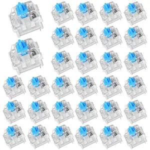 30 count Blue  Replacement, 3 PIN Mechanical Keyboard Switches, Clicky with  Tactile Feedback, Accurate Typing, , Office and Gaming LED Keyboard Universal Replacement