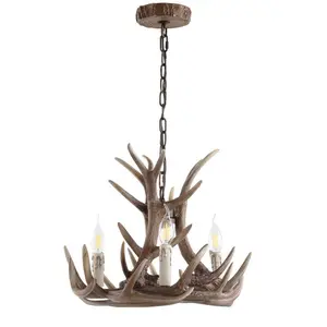 JONATHAN Y Eldora Farmhouse Adjustable Resin Antler LED Chandelier; for Living Room,Bedroom, Kitchen, Office