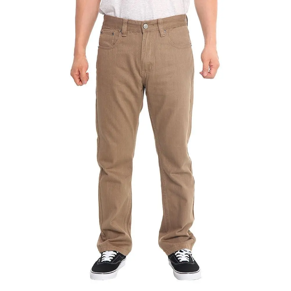 Men's Straight Fit Colored Denim Jeans (Dark Khaki)