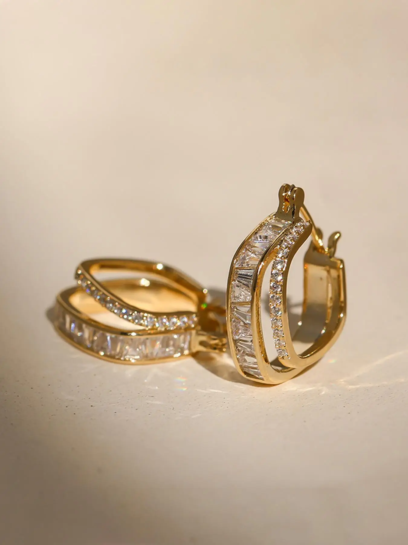 Elegant Artificial Zircon Decor Earrings, Fashionable Jewelry for Women, Trendy All-match & Exquisite Jewelry for Birthday Gift