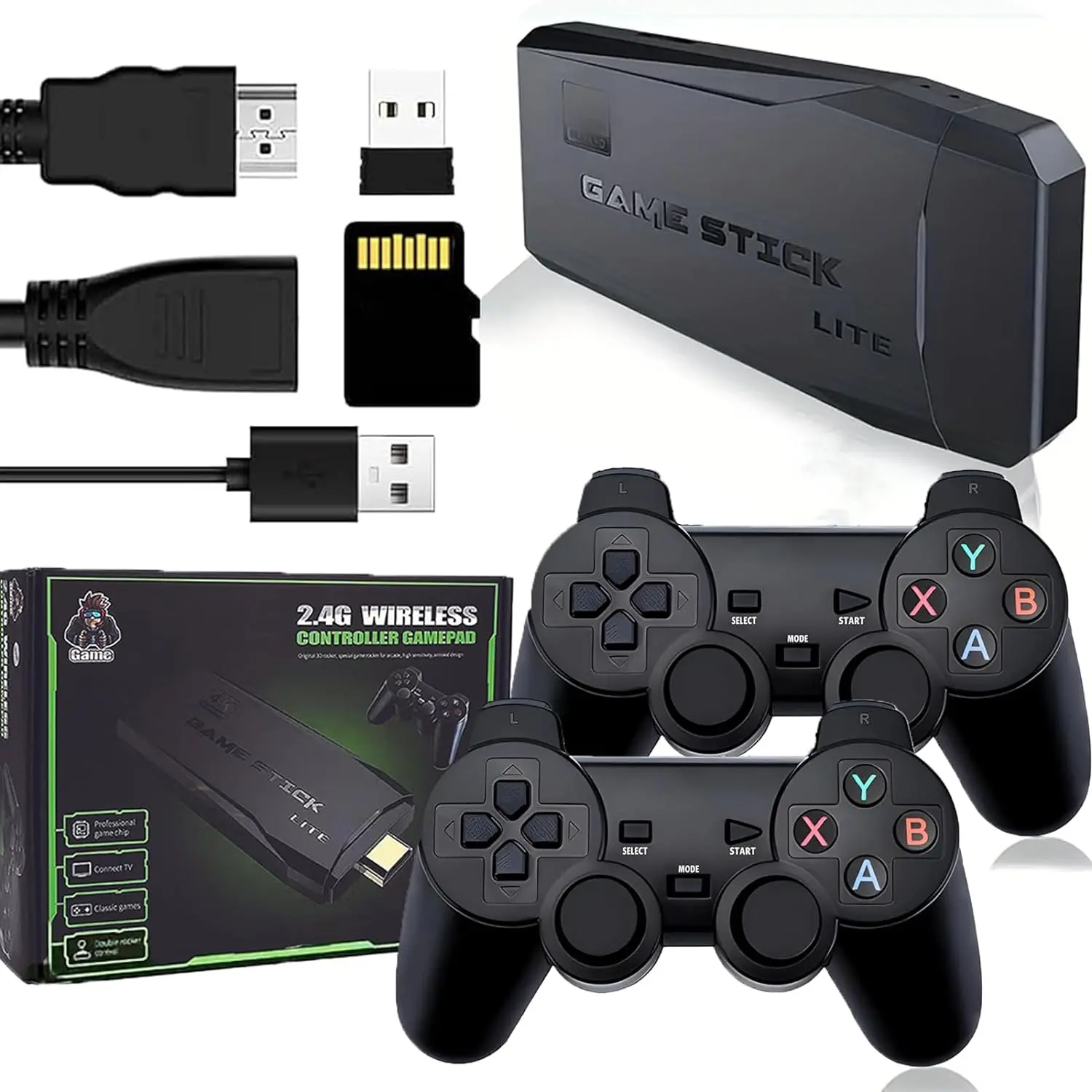 M8 Console 2.4G Two-Person Controller PS1 Retro Arcade Home Console M8,Built in 32G/3000+ Games Double Stick Home Two-Person Game Machine Kids