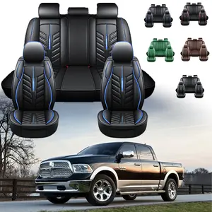 Dodge Ram 5-Seats Full Set High-Quality Vehicle Accessory in Black with Blue Stitching for Enhanced Comfort and Style