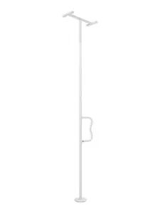 Floor-To-Ceiling Transfer Pole: Tension-Mounted Bathroom Grab Bar With Anti-Slip Curve Handle, 300 Lbs Capacity Security Pole For Elderly, Ideal Senior Safety Pole For 7-10 Ft Ceilings, White