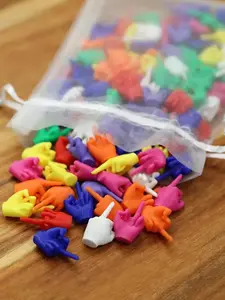 10pcs/20pcs 3D Printed Mini Middle Fingers, Fun Plastic "F-U" Hand Gesture, Brightly Colored or Mixed