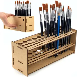 Tool & Brush Organizer for Miniatures & Modeling, Versatile Tabletop or Wall Holder with Multi-Size Holes for Hobby Tools, Files and Accessories