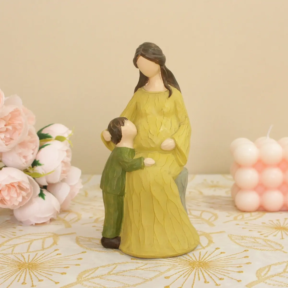 Art Resin Mother and Child Hug Statue, Home Decor Art Sculpture, Multi-Purpose Desktop Display, Perfect for Mother's Day Anniversary Gifts