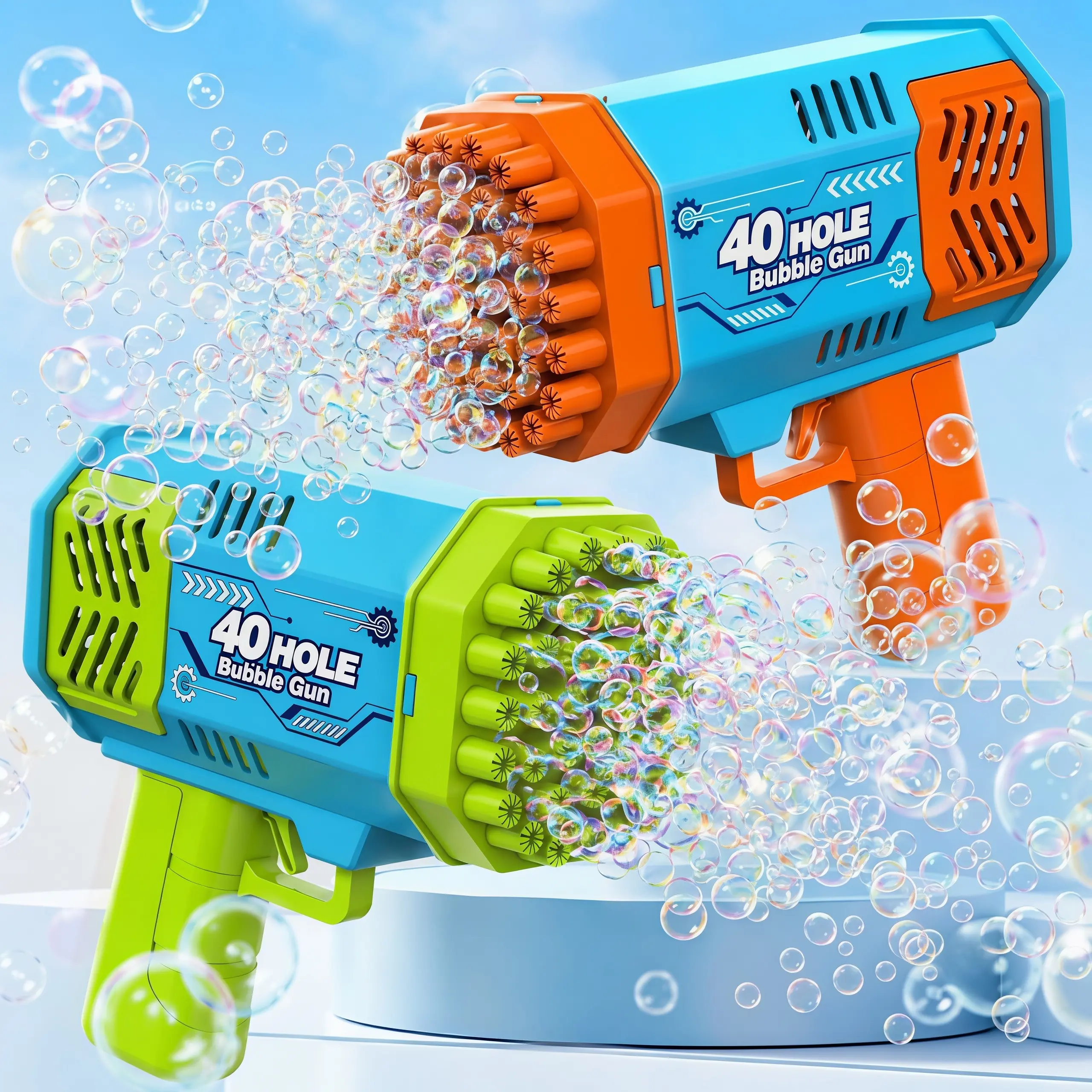40 Hole Bubble Gun, Bubble Machine for Kids, Summer Outdoor Toy, Bubble Blaster for Birthday Party Wedding, No Battery Included summerwins