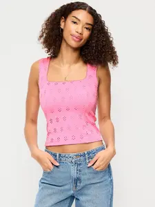 Old Navy Women's Seamed-Bodice Eyelet Tank Top