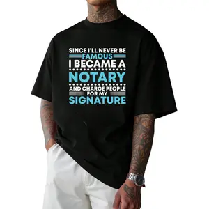 Casual Mobile Notary Public T-Shirt with Notary Signature Print