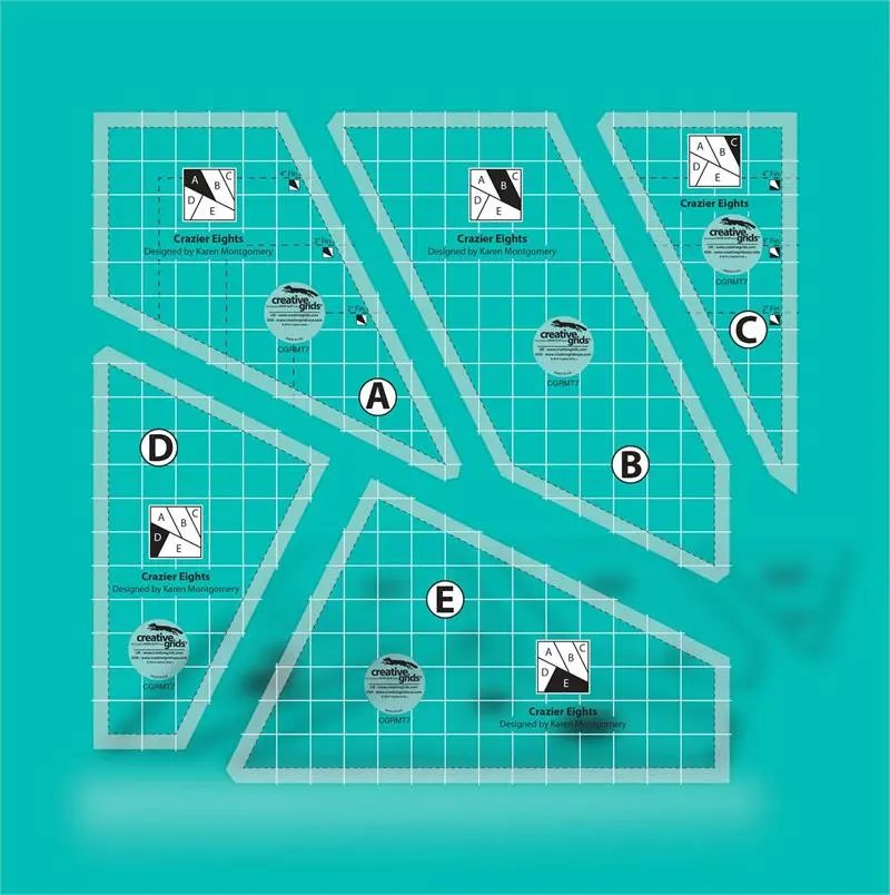 Creative Grids Crazier Eights Template Ruler CGRMT7