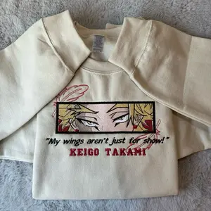 Hawks Embroidered Sweatshirt 2 | Keigo Takami My Hero Academia Anime Crewneck Handmade