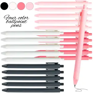 Retractable Ballpoint Pen, 4/8/20pcs 0.5mm Soft Tone Neutral Pen, Comfortable Grip Pen, Suitable for Writing Diaries, Study Supplies, Business and Office