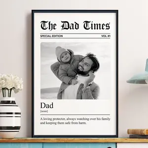 The Father's Day Times Dad Grandpa Definition - Personalized Photo Poster - (Unframe)