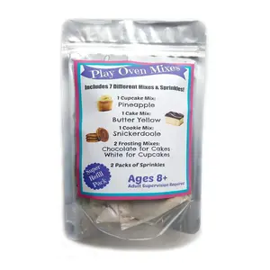 Children's Easy to Bake Oven Mixes Play Toy Oven Real 7 Super Pack Mega Refill Kit Pineapple Cupcake Butter Yellow Cake Cookies Frosting Sprinkles Ultimate Set Cooking Baking Supplies Net Wt 6.2 oz DIY Decor