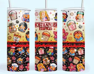 Funny Stranger Things Nugget Parody Tumbler Wrap | KC Stranger Things Sublimation Design | 20oz Skinny Tumbler wrap PNG | Cute Fast Food Horror Mashup