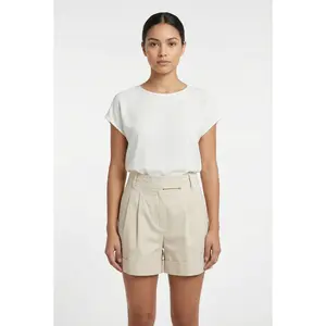 Tailored Pleated Cuffed Shorts