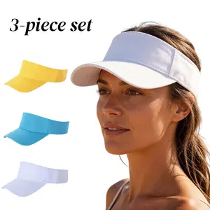 Three-piece set - Women's outdoor sports baseball cap, open sun hat, sun protection hat, adjustable, suitable for spring and autumn travel and beach vacation fishing