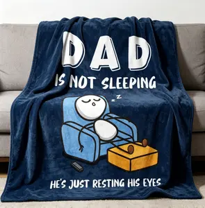 Funny Dad Blanket Dad Is Not Sleeping, He's Just Resting His Eyes Cozy Fleece Throw Blanket, Perfect Father's Day, Birthday, Christmas Gag Gift for Dad, Grandpa, Husband