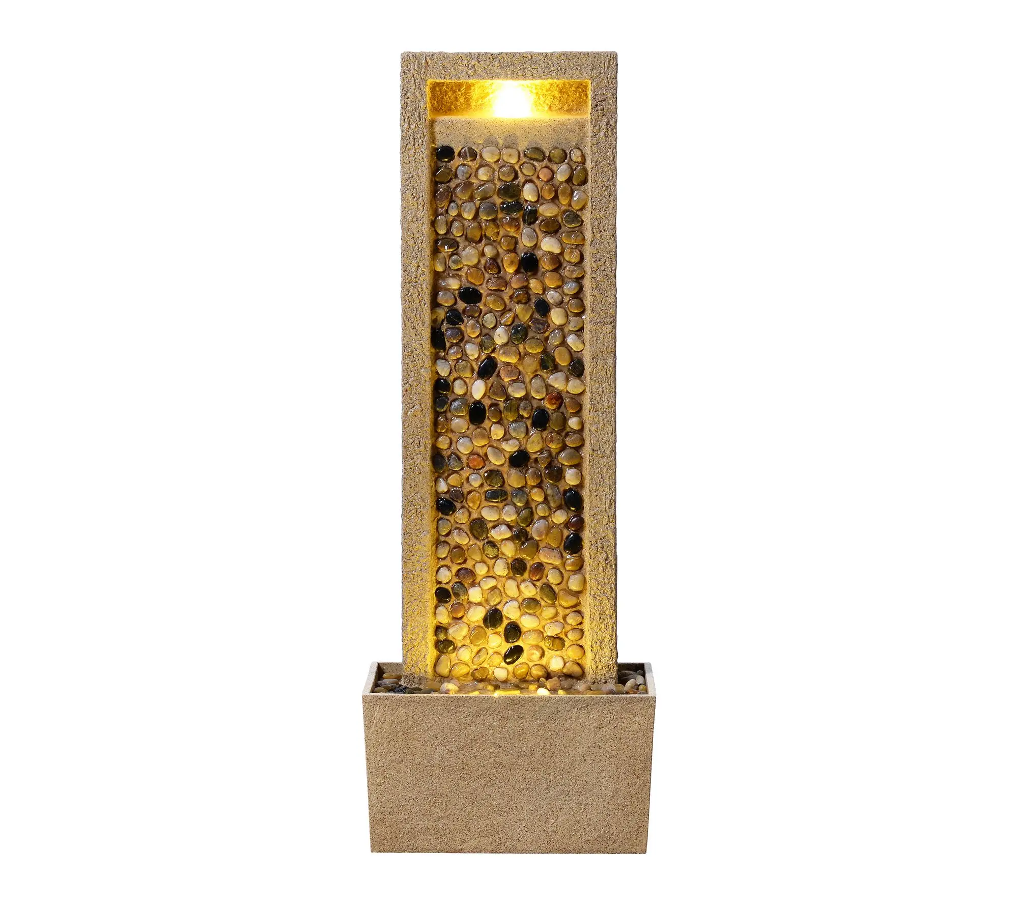 Teamson Home River Rocks Outdoor Water Fountainwith Lighting