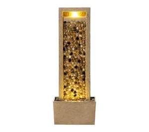 Teamson Home River Rocks Outdoor Water Fountainwith Lighting