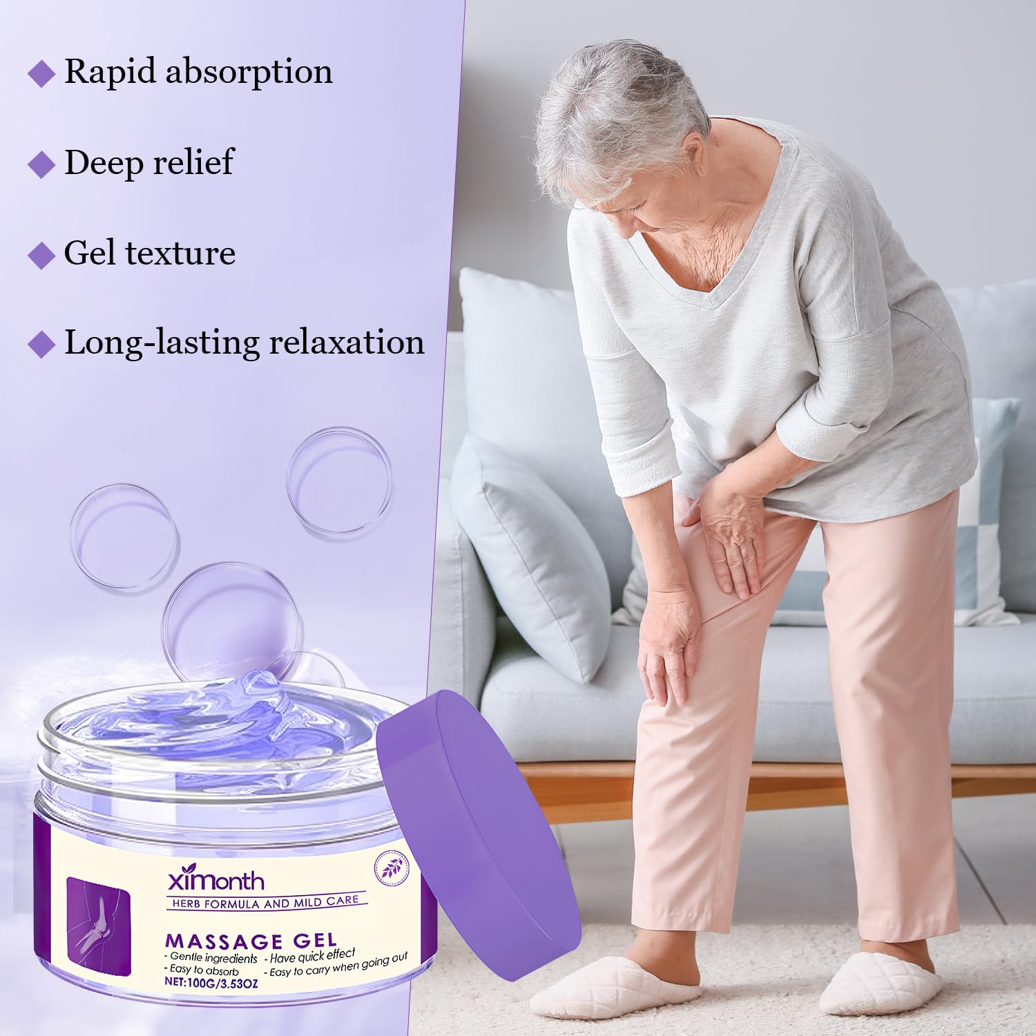 Natural Plant Joint Gel Gentle Skin-Friendly Massage Cream for Men & Women relief