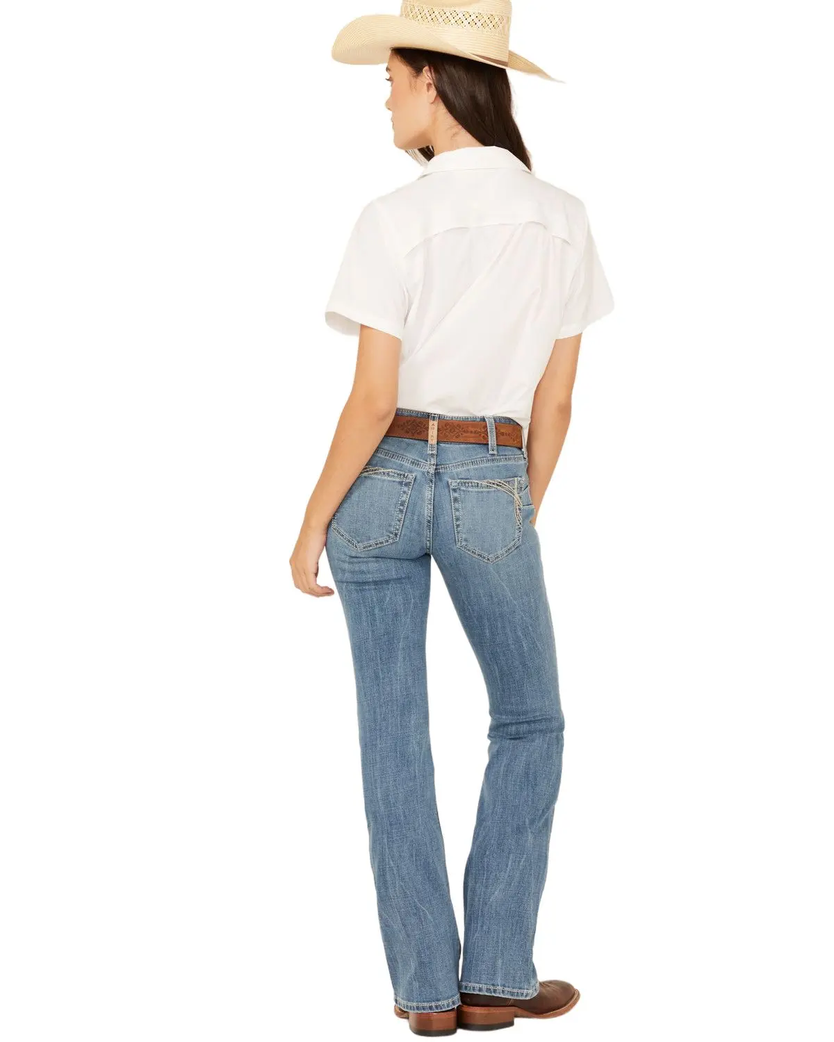 Ariat Women's Naz Medium Wash Perfect Rise Bootcut Stretch Denim Jeans - 10058919