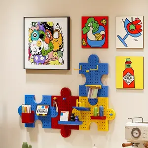 18-Piece Multi-Functional Wall-Mounted Storage Board Set, Ideal for Home Office Organization & Creative Display Solutions