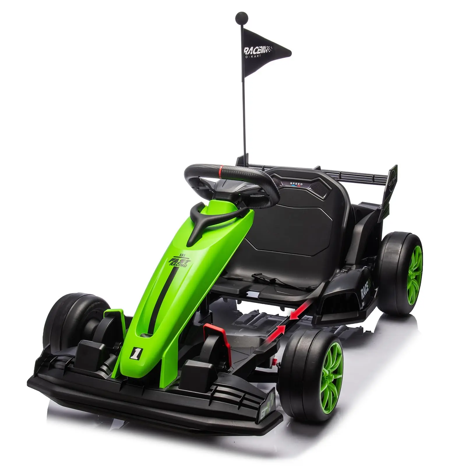 【GARVEE】Electric Go Kart for Ages 3-8 with 24V Battery, 200W Dual Motor, High Speed, Forward and Reverse, Variable Speed Control, and Drifting Capability in Green