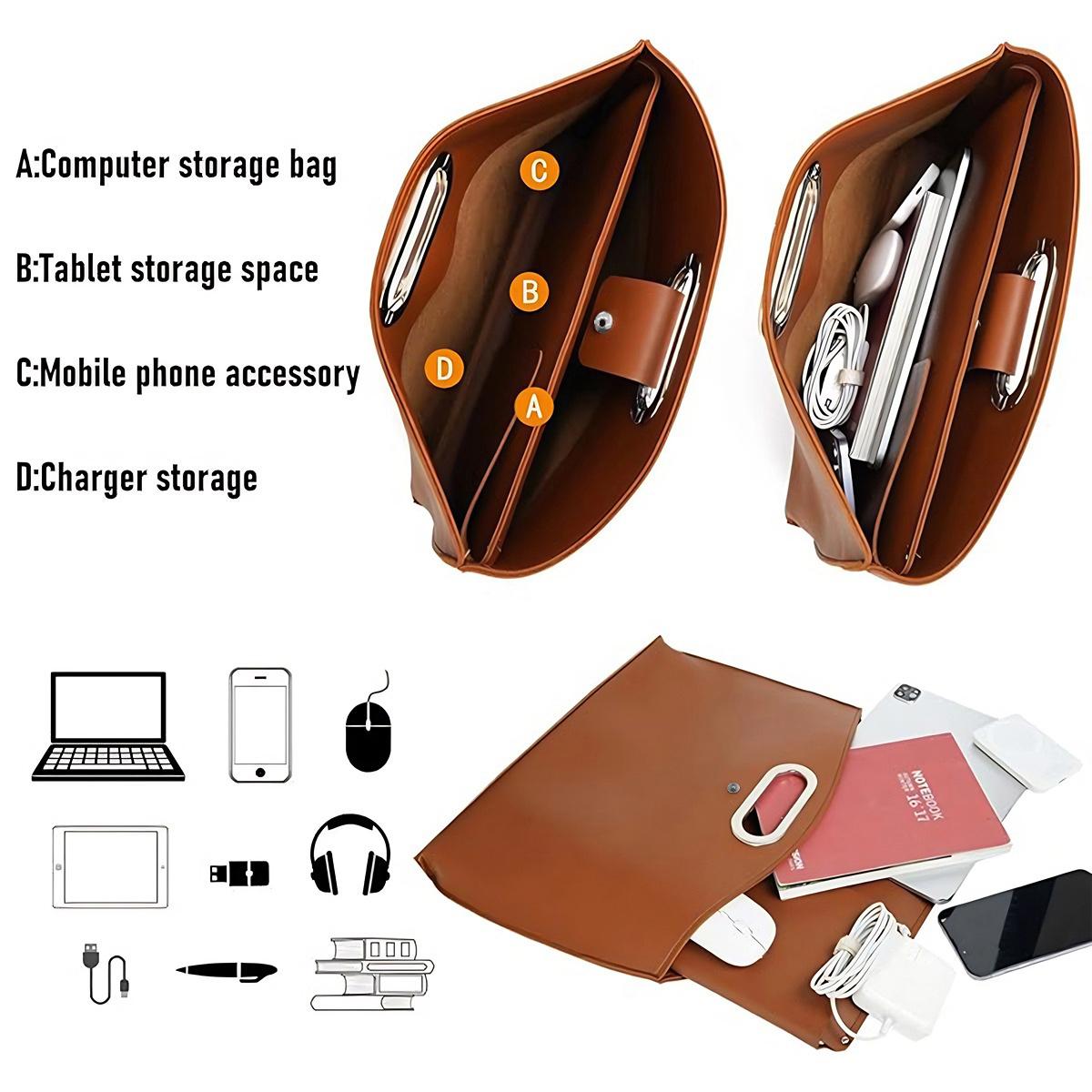 2PCS Laptop Bag for Women,handbag,Waterproof Leather 14-16In for Laptops and iPadCases, Work Tote Bag Briefcase laptop purse